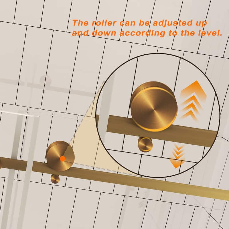 60 "W x 60" H Frameless Shower Door with Stainless Steel Handle - 60'' x 0.31'' x 60''