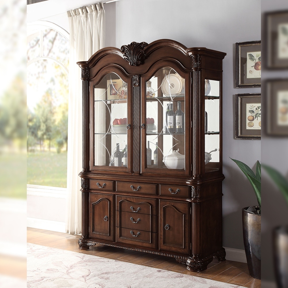 Chateau De Ville Buffet Hutch in Espresso Finish On Sale Bed
