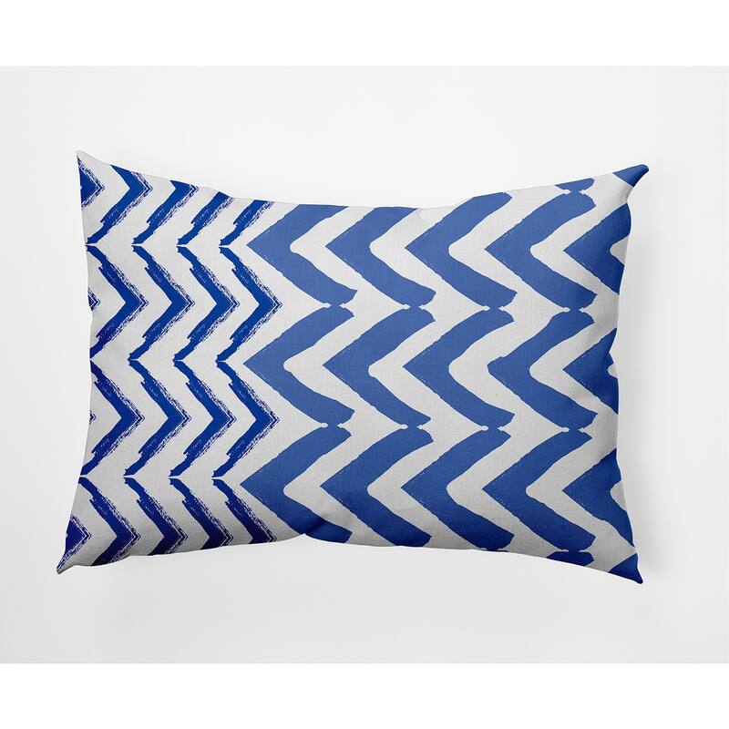 Jagged Graffiti Outdoor Pillow - Blue - 14" x 20"
