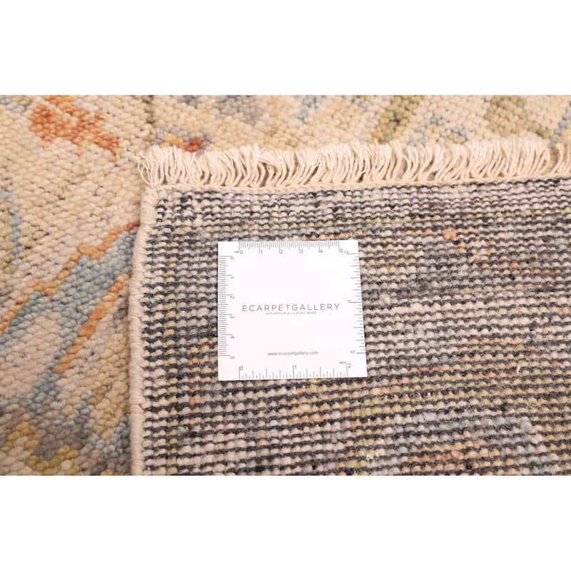 ECARPETGALLERY Hand-knotted Modern Oushak Ivory Wool Rug - 7'3 x 9'10