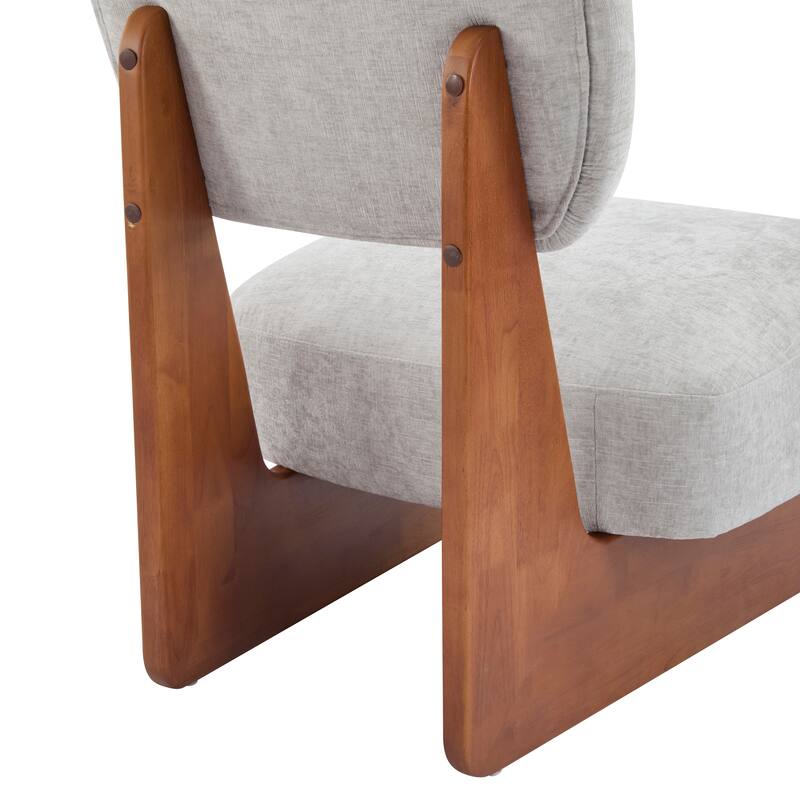 Lounge Armless Accent Chair with Wood Frame, Set of 2