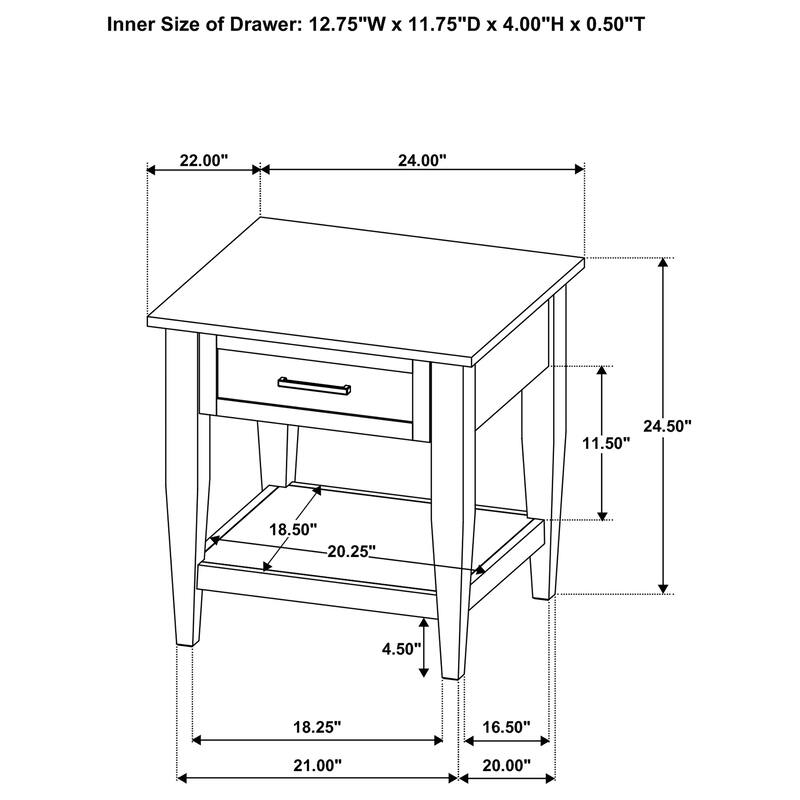 Lindenton 1-drawer Wood Occasional Side End Table