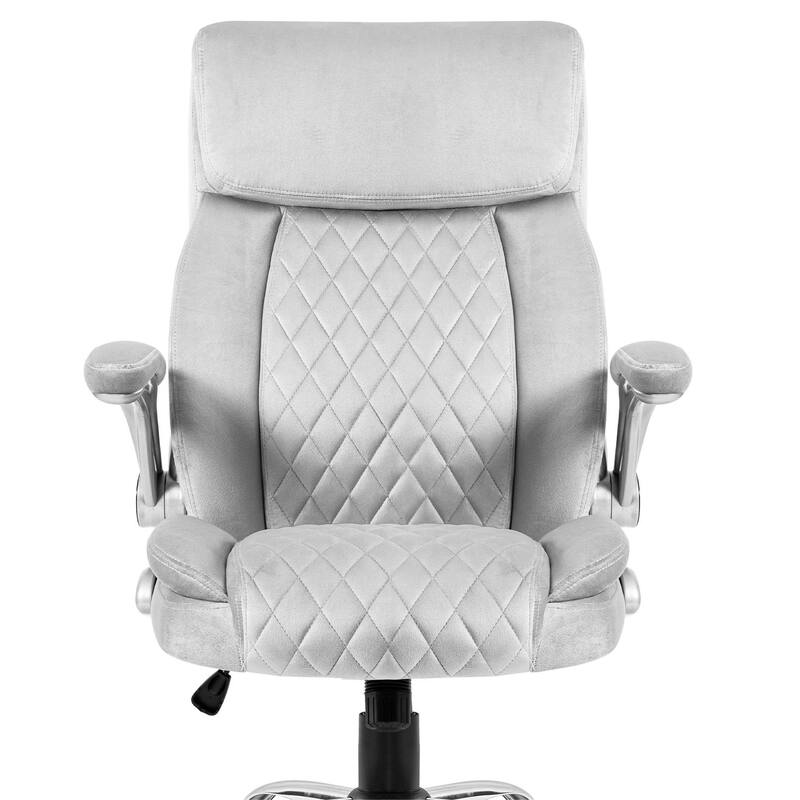 Ergonomic Velvet Desk Chair with Adjustable Armrests, Tilt, and Silent Swivel Wheels