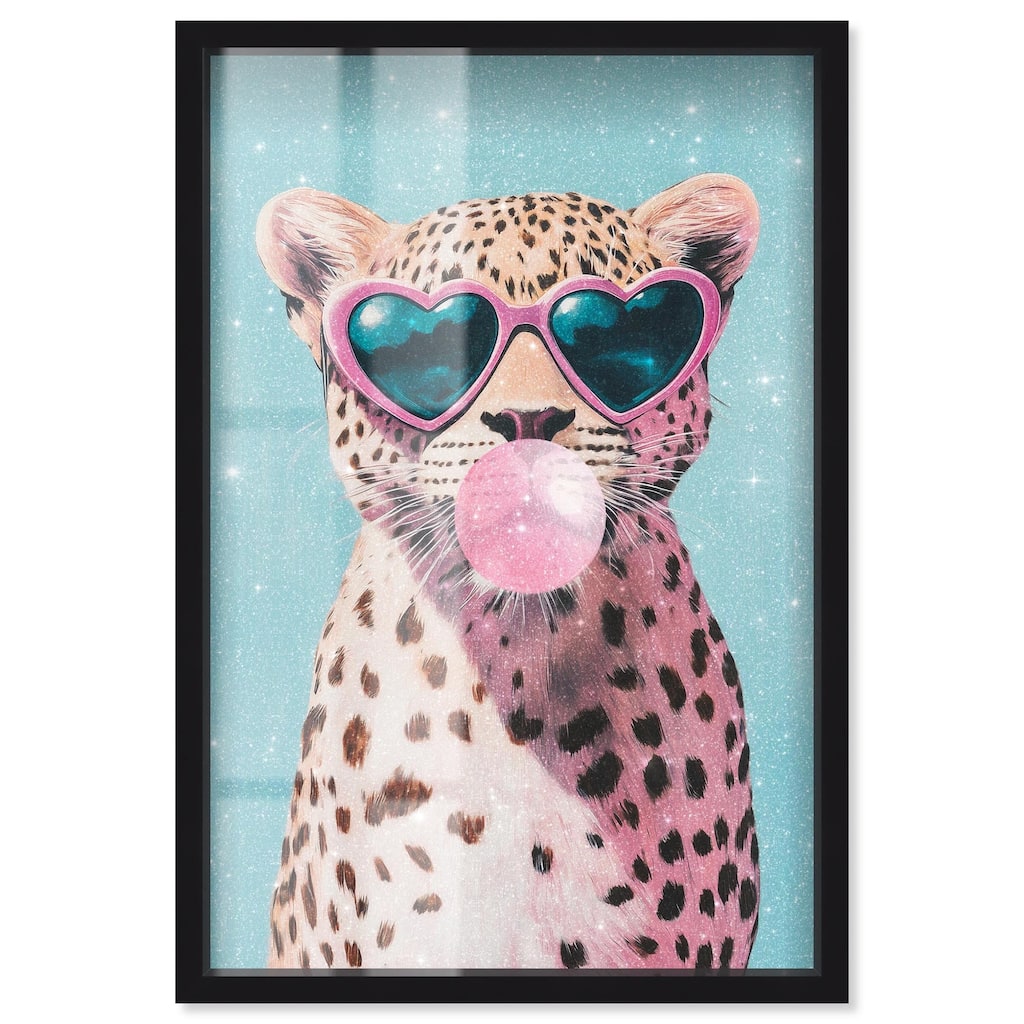 Pastel Cheetah Bubblegum Shadowbox by Art Remedy