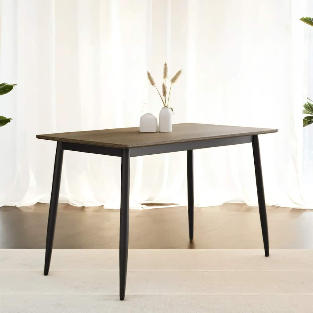 Modern Dining Table with MDF Top, Sturdy Metal Legs, Easy to Assemble
