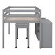 preview thumbnail 11 of 26, Twin Wooden Loft Bed with Movable Desk, Drawers, and Guardrail
