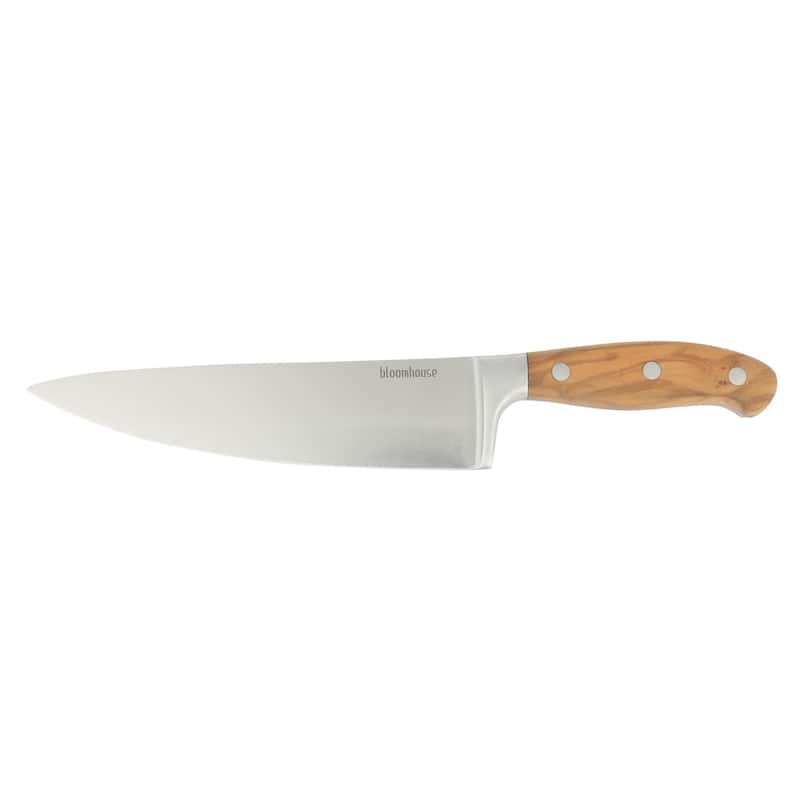Bloomhouse 8 Inch German Steel Chef Knife W/ Italian Olive Wood Forged Handle