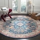 preview thumbnail 3 of 23, SAFAVIEH Bristol Hetty Vintage Boho Oriental Polyester Rug 7' x 7' Round - Blue/Light Grey