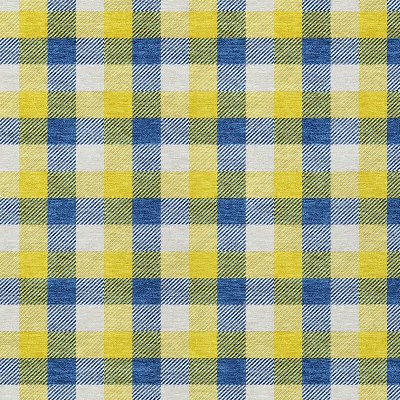 HomeRoots Plaid Transitional Rectangle Outdoor Rug