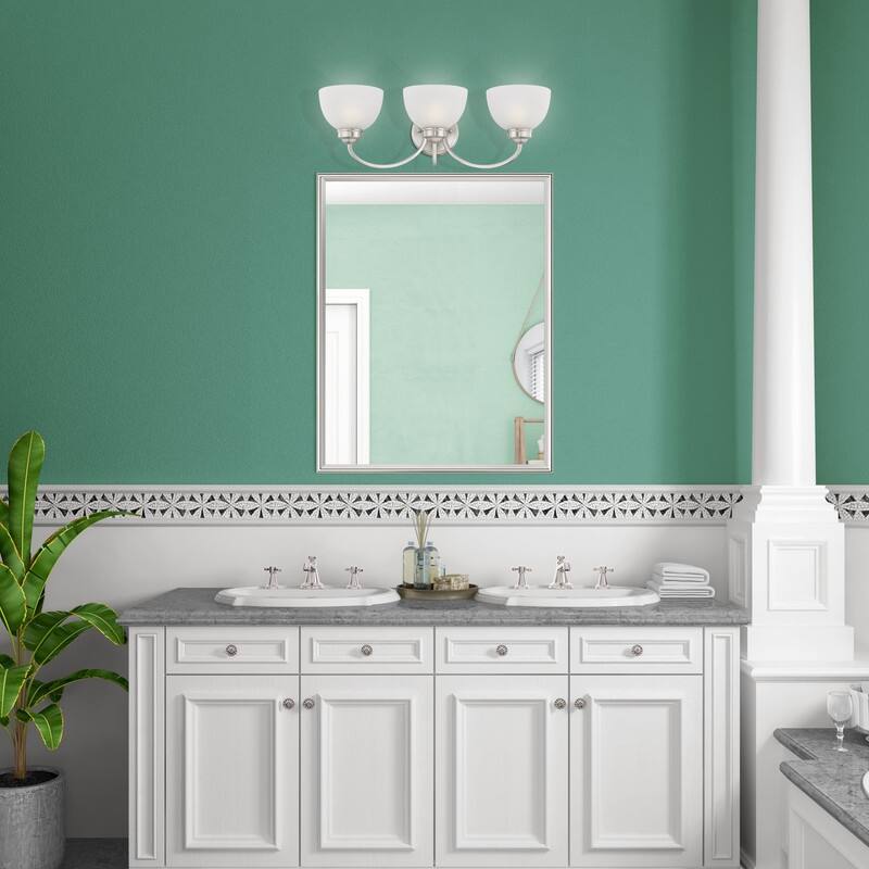 Livex Lighting 3 Light Brushed Nickel Bath Vanity, 4233-91 - 25" W X 8" H X 8" EXT