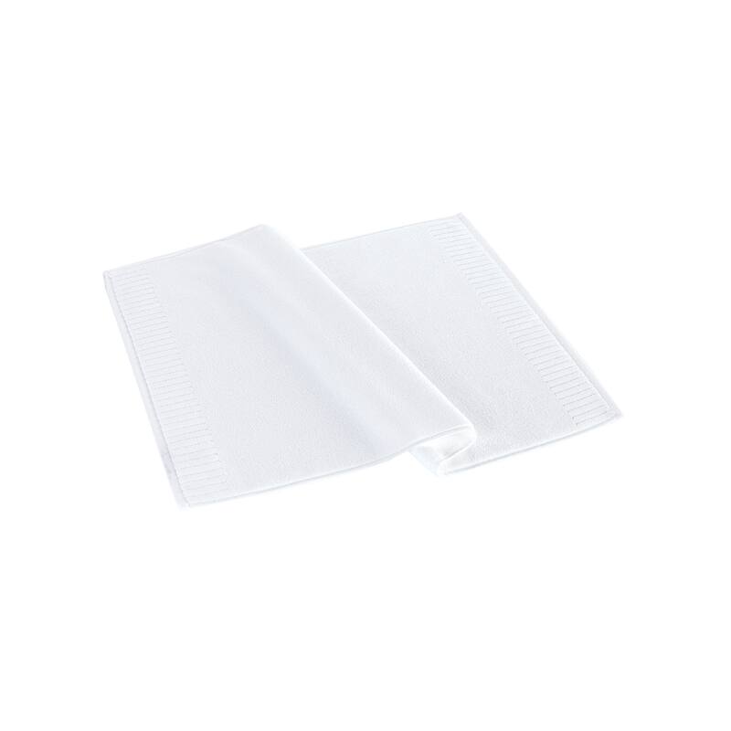 Brooks Brothers Fancy Border Bath Mat - White