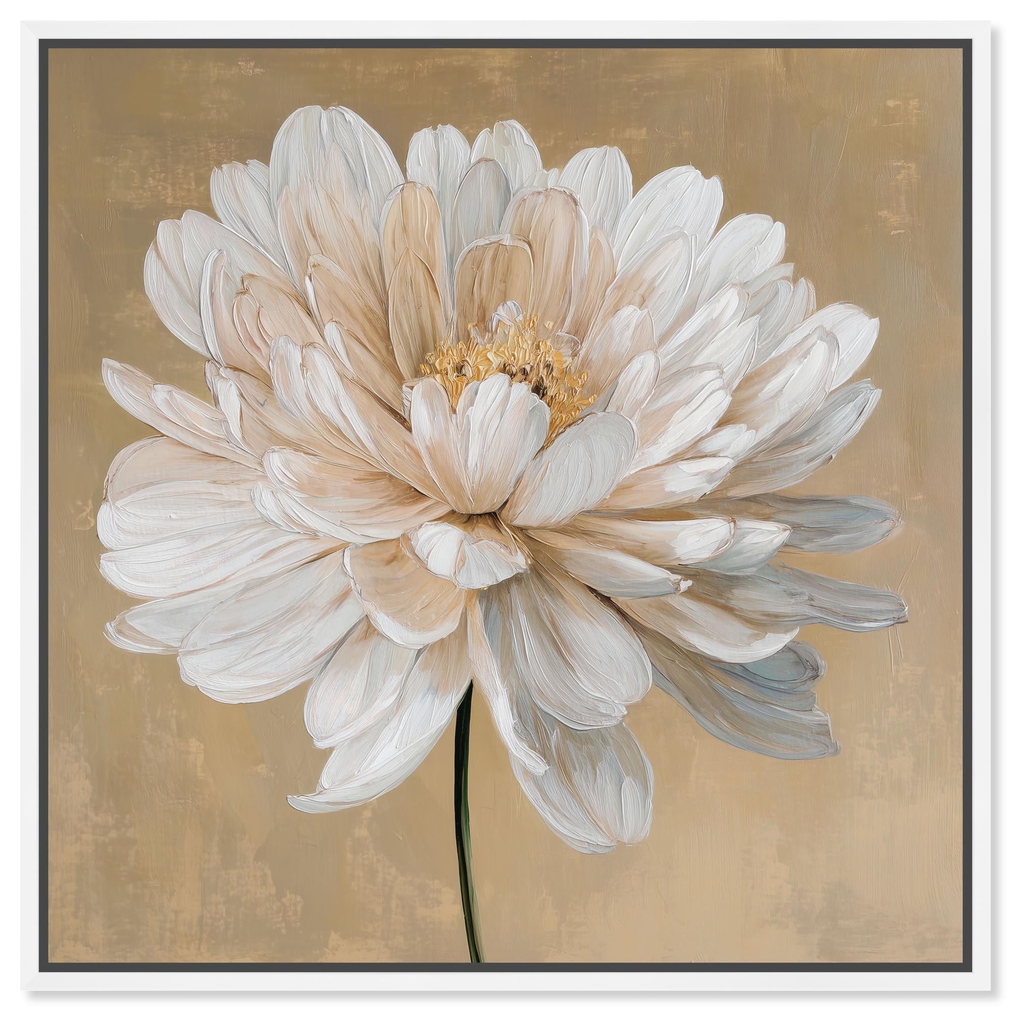 White Radiance I Floral Wall Art Canvas Print by Art Remedy