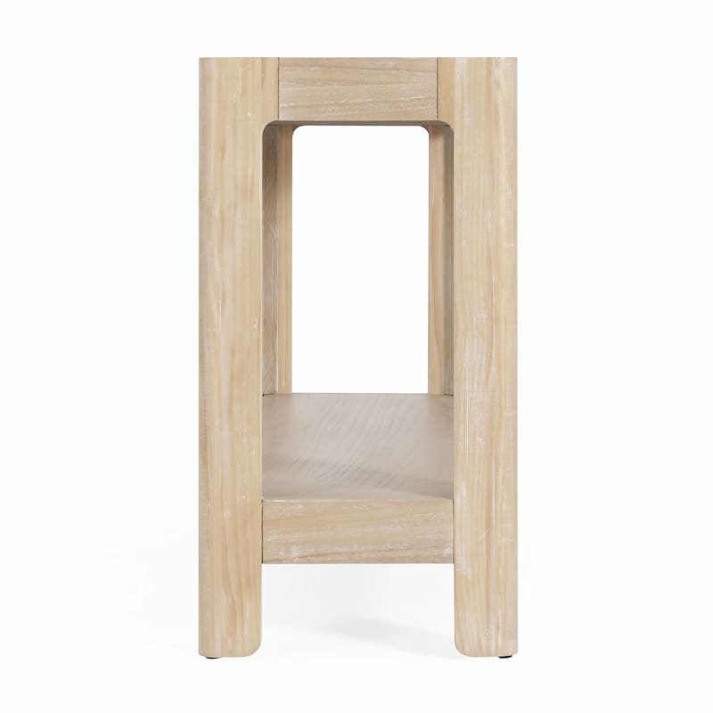 Modern Farmhouse Console Table, Elegant Minimalist Design with Premium Wood Veneer and Rounded Corners