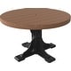preview thumbnail 4 of 29, Poly Lumber Round Dining Table Set with 28" Benches Dining Height - Antique Mahogany Woodgrain & Black