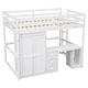 preview thumbnail 29 of 29, Full Size Loft Bed with Desk & Wardrobe, Space-Saving Solid Wood High Loft Bed Frame with Storage Drawers for Kids Teens Adults