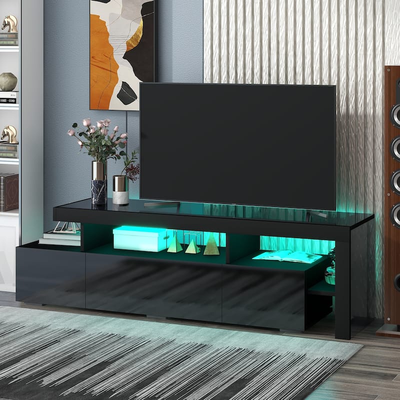 16Colored LED Lights TV with Ample Storage Space and Remote Control Bed Bath & Beyond