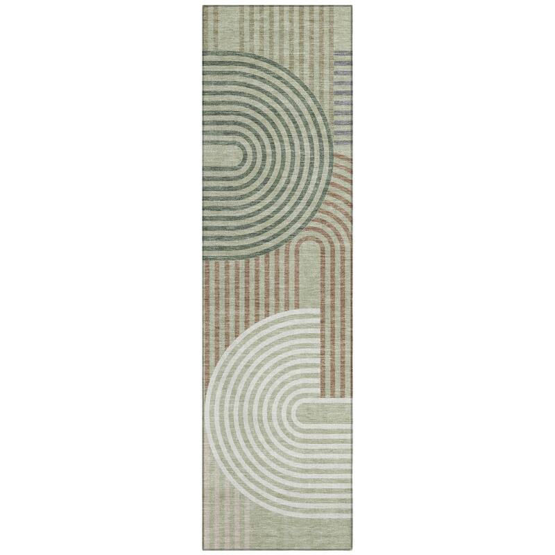 Machine Washable Indoor/ Outdoor Modern Basehor Chantille Rug