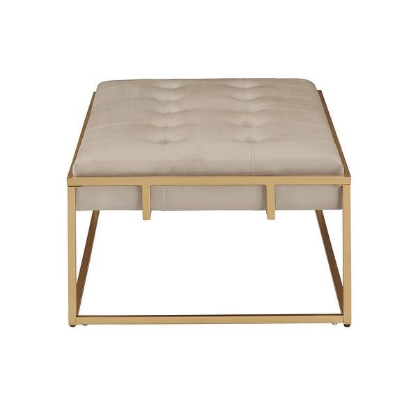 Perdita Gold Finish Velvet Rectangular Tufted Cocktail Ottoman By Inspire Q Bold Overstock 32030407