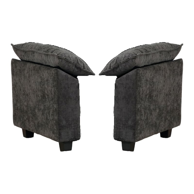 Cloud Sofa Armrests only, Sectional Couch, Comfy Double Layer Upholstered Seat Cushion, Breathable Chenille Fabric - Black