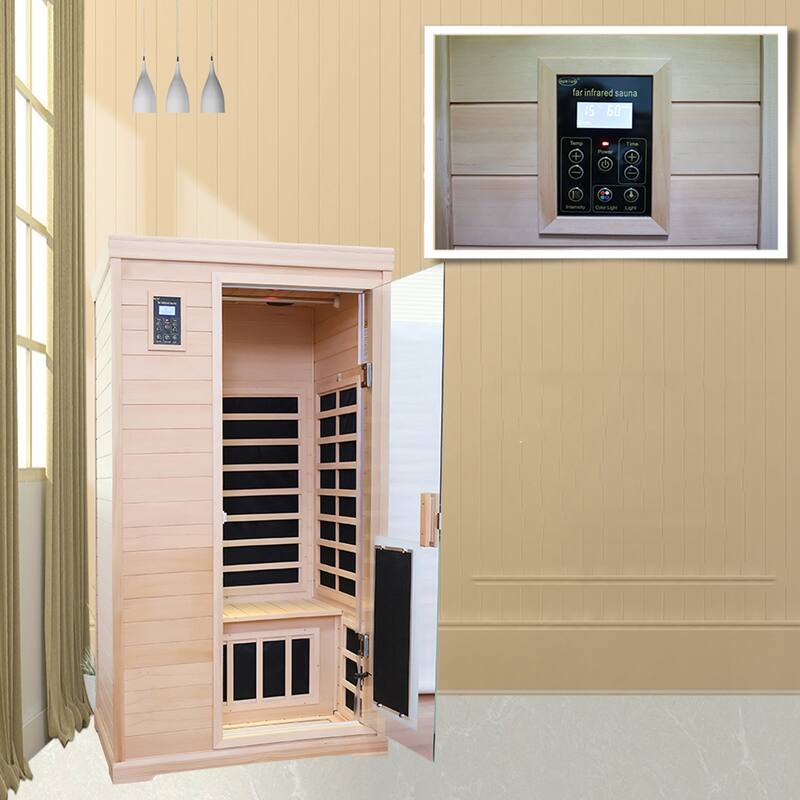 2-Person Sauna with LCD Display, Touch Control and Bluetooth - 44" x 39" x 76"
