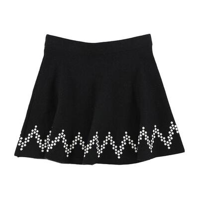 Tags Weekly Womens Hexagon Flared Skirt,, Black, Small