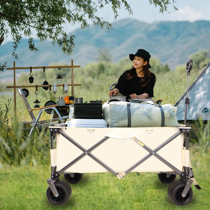 Heavy Duty Utility Beach Wagon Cart for Sand with Big Wheels