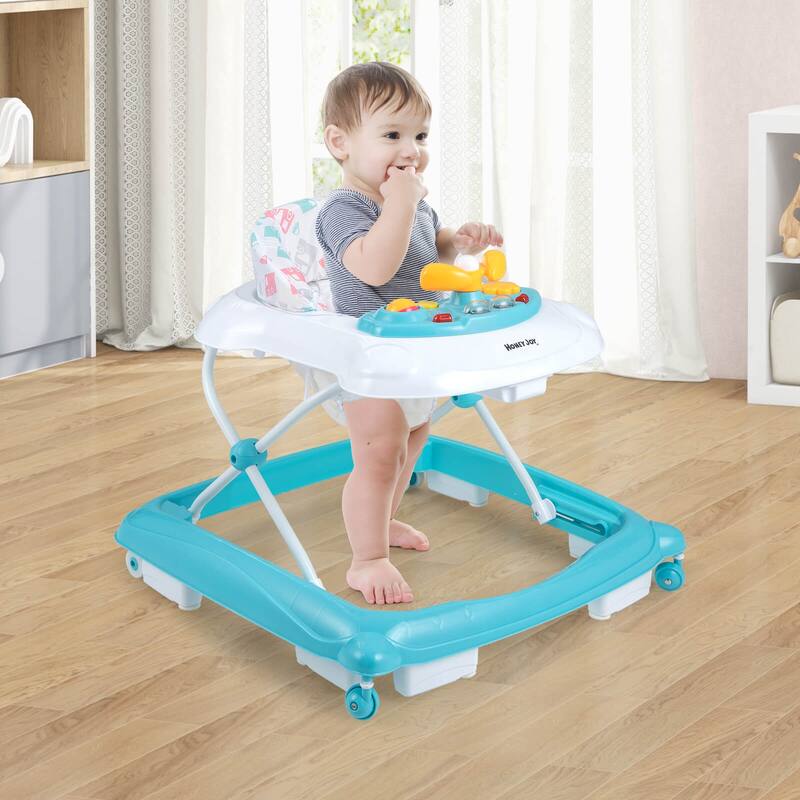Honeyjoy Foldable Baby Walker with 3 Adjustable Heights Comfy Padded - See Details