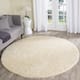 SAFAVIEH Laguna Shag Verdiana Solid Color 2-inch Thick Shag Rug - 6'7" Round - Beige