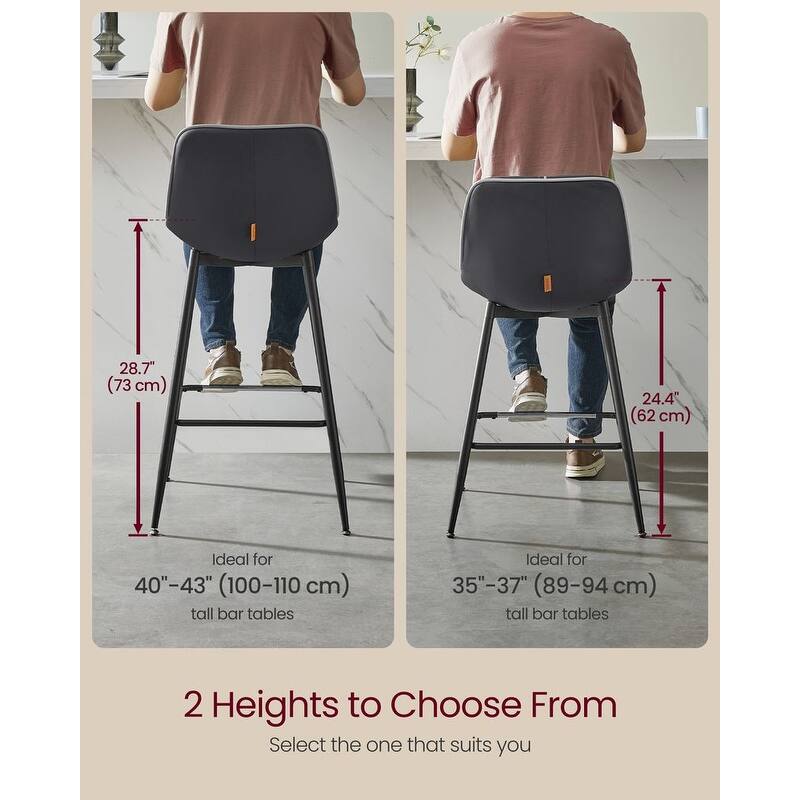 Contemporary Set of 2 Bar Stools - Stylish Seating Solution for Home