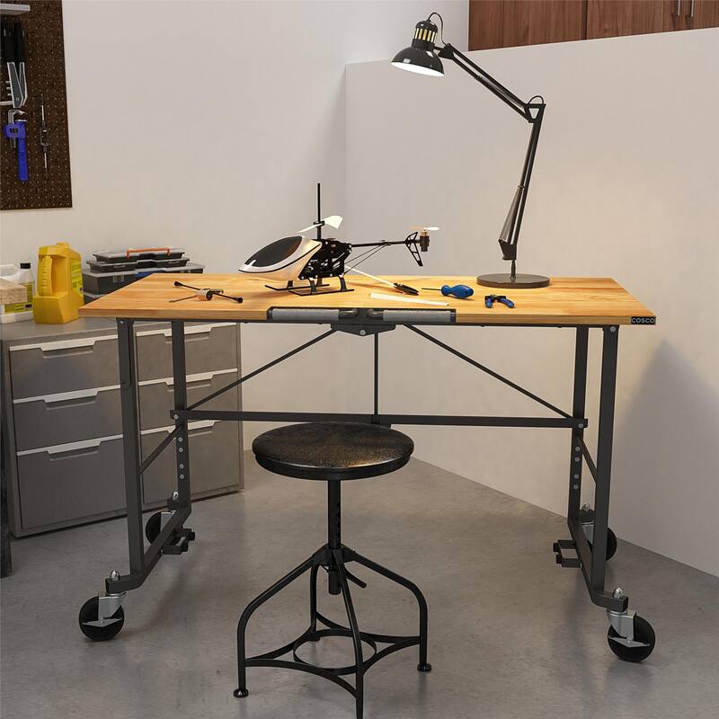 COSCO Smartfold Hardwood Top Portable Folding Workbench