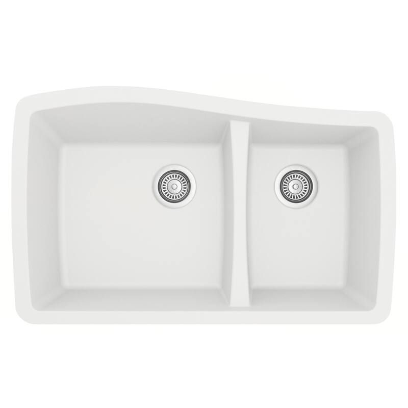 Karran Undermount Quartz 60/40 Double Bowl Kitchen Sink