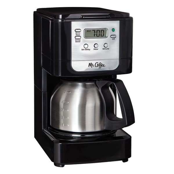 Mr Coffee JWX9-RB 5-Cup Programmable Coffeemaker Black Stainless
