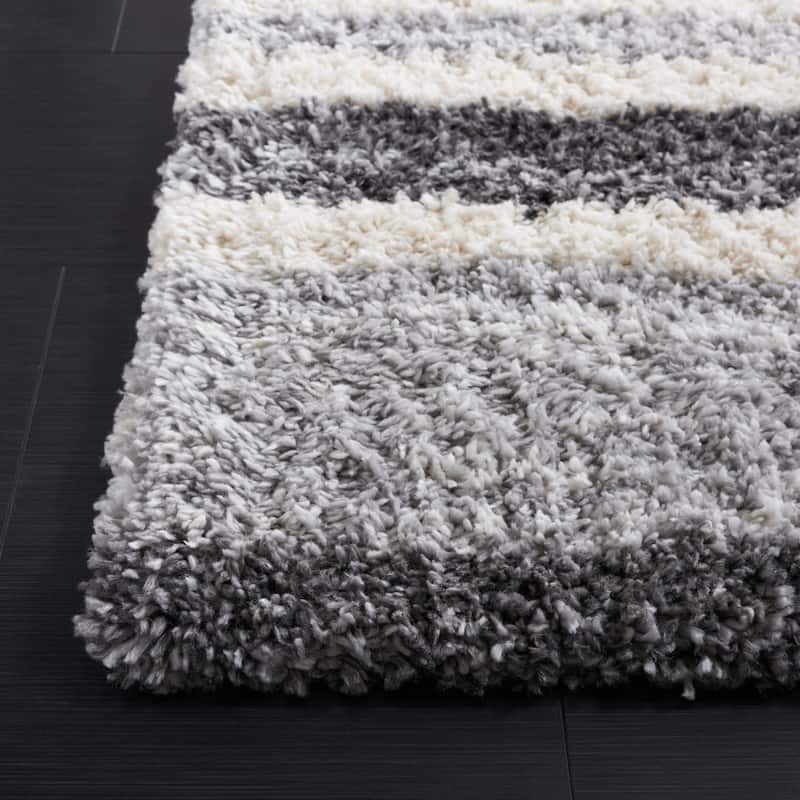 SAFAVIEH Fontana Shag Mariosa Modern Stripe 2-inch Thick Rug