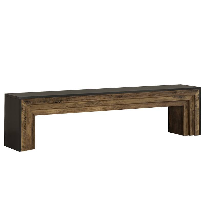 Modern Farmhouse Entryway Bench, 71" Extra Long Shoe Bench