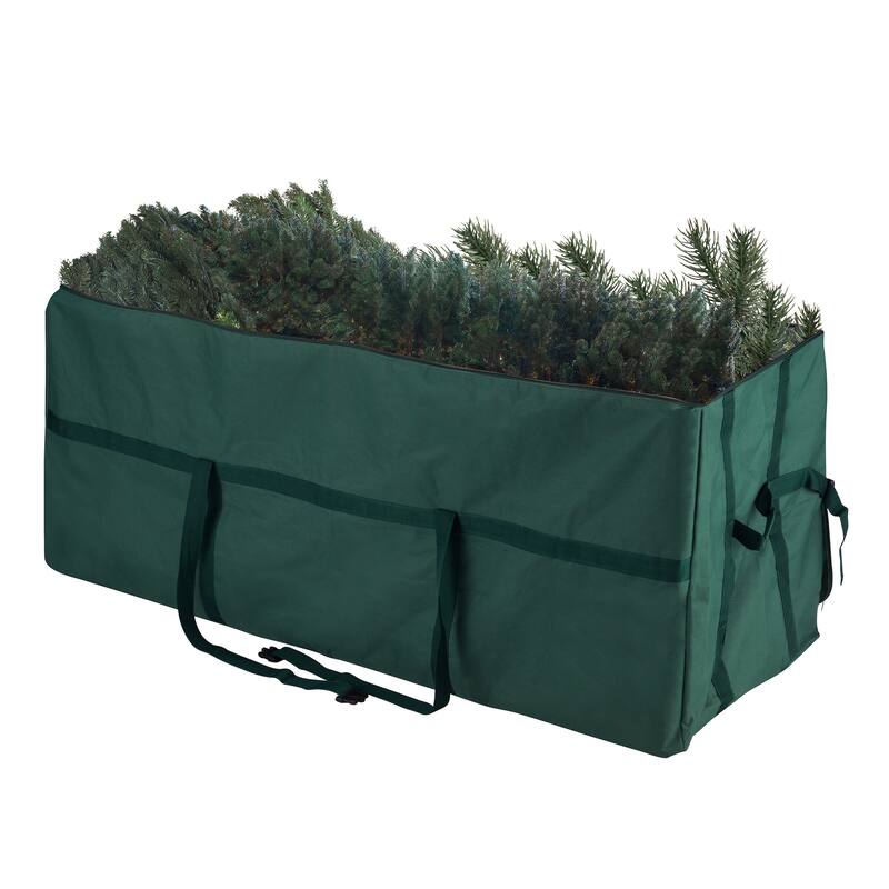 Christmas Tree Storage Bag - Fits 7.5-Foot Artificial Tree - Canvas Tote with Handles Elf Stor (Green)