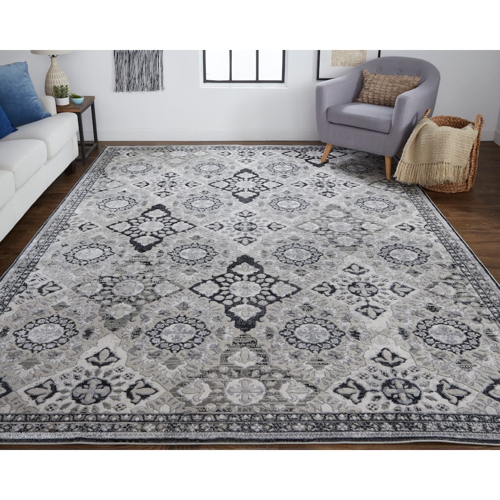Grand Bazaar Adana Machine Made Damask Transitional Area Rug