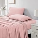 preview thumbnail 74 of 101, Vilano 21-inch Extra Deep Pocket 4-Piece Bed Sheet Set with Pleated Hem California King - Pastel Pink