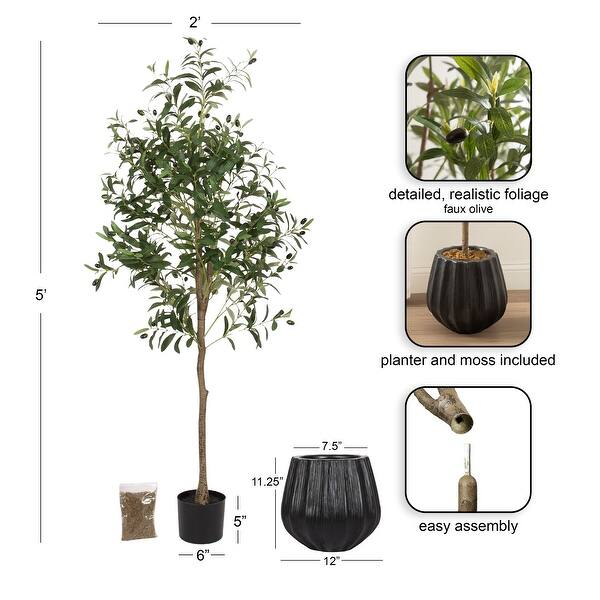 dimension image slide 18 of 21, Kate and Laurel Oliveira Faux Olive Tree