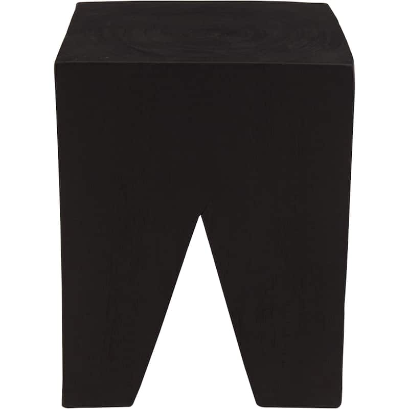 Rustic Wood Side Table - 17.5" - Burned Black