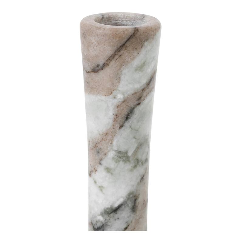 NADAAL STUDIOS Ira, Tall Candle Holder Solid Marble, Black Vein