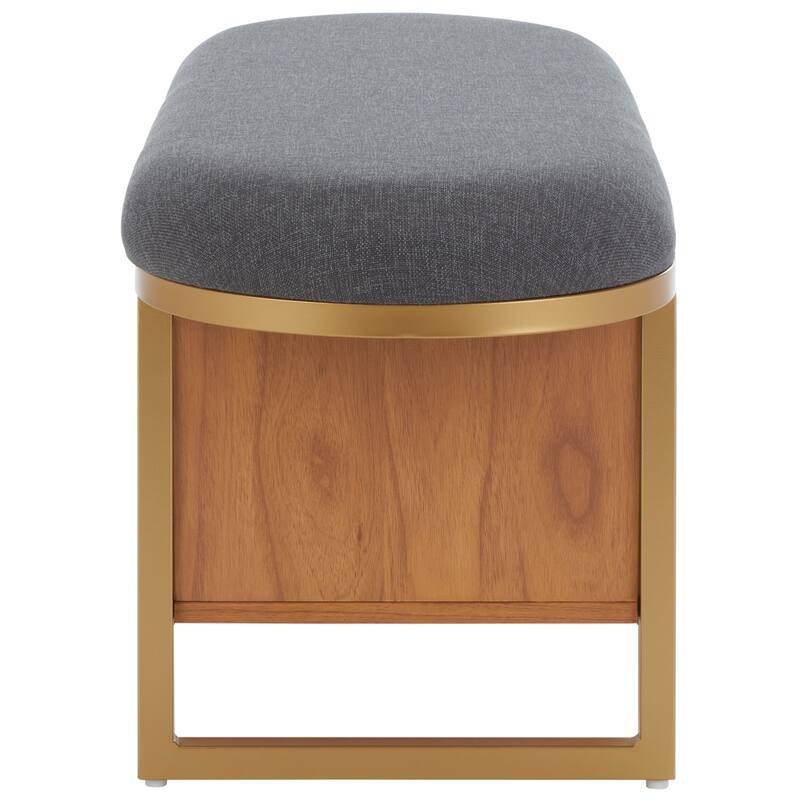 SAFAVIEH Mignon Open Shelf Bench withCushion - 42" W x 15" D x 18" H - 42Wx15Dx18H