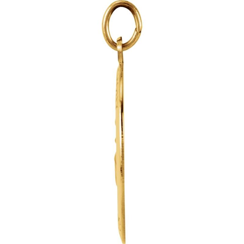 Curata 14k Yellow Gold 19x13.5mm Polished Oval St. Anthony Medal Necklace, 16"