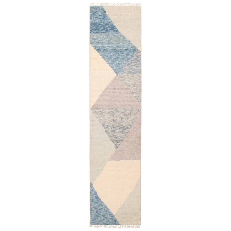 ECARPETGALLERY Hand-knotted Pak Finest Marrakesh Cream Wool Rug - 2'9 x 11'9 - Cream - 2'9 x 11'9