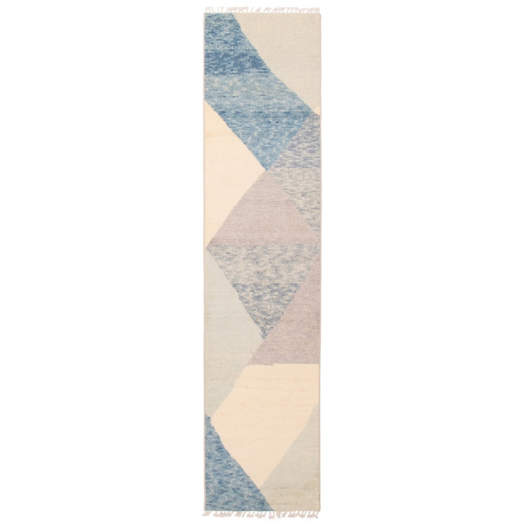 ECARPETGALLERY Hand-knotted Pak Finest Marrakesh Cream Wool Rug - 2'9 x 11'9