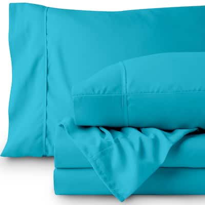Bare Home Microfiber Sheet Set - Aqua Twin XL Deep Pocket Sheets