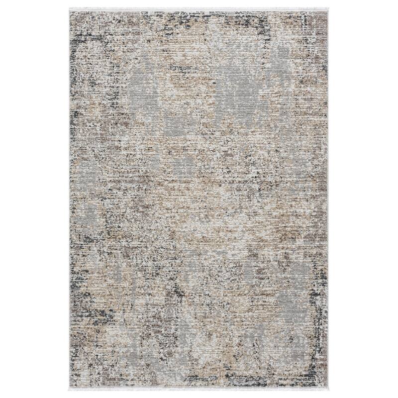 Obsession Collection Light Grey Abstract Area Rug