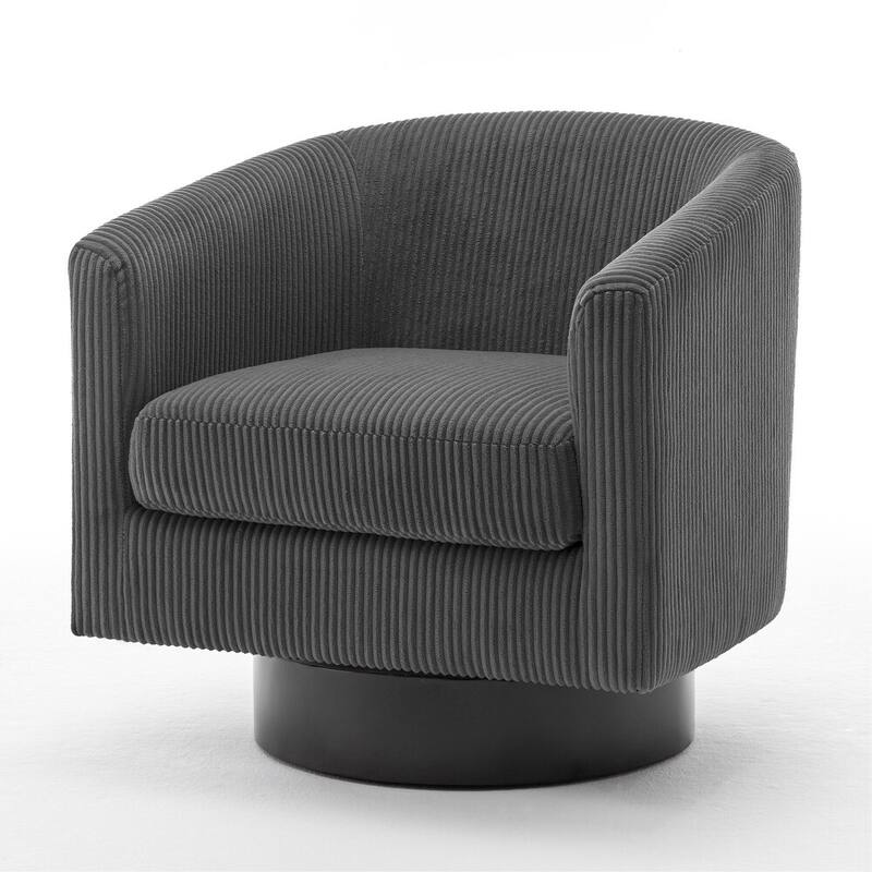 2 Set Round Barrel Chair 360-Degree Swivel Accent Chairs