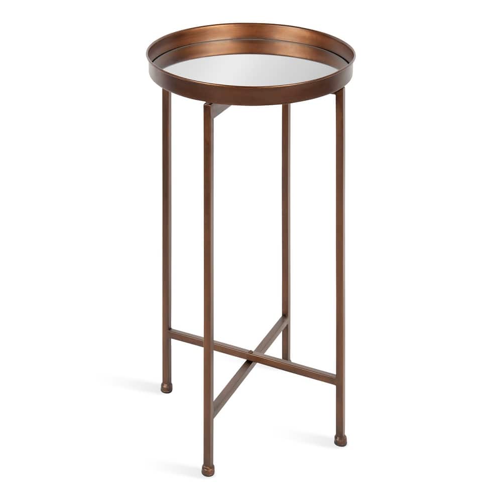 Kate and Laurel Celia Round Foldable Metal Accent Table - 14x14x26