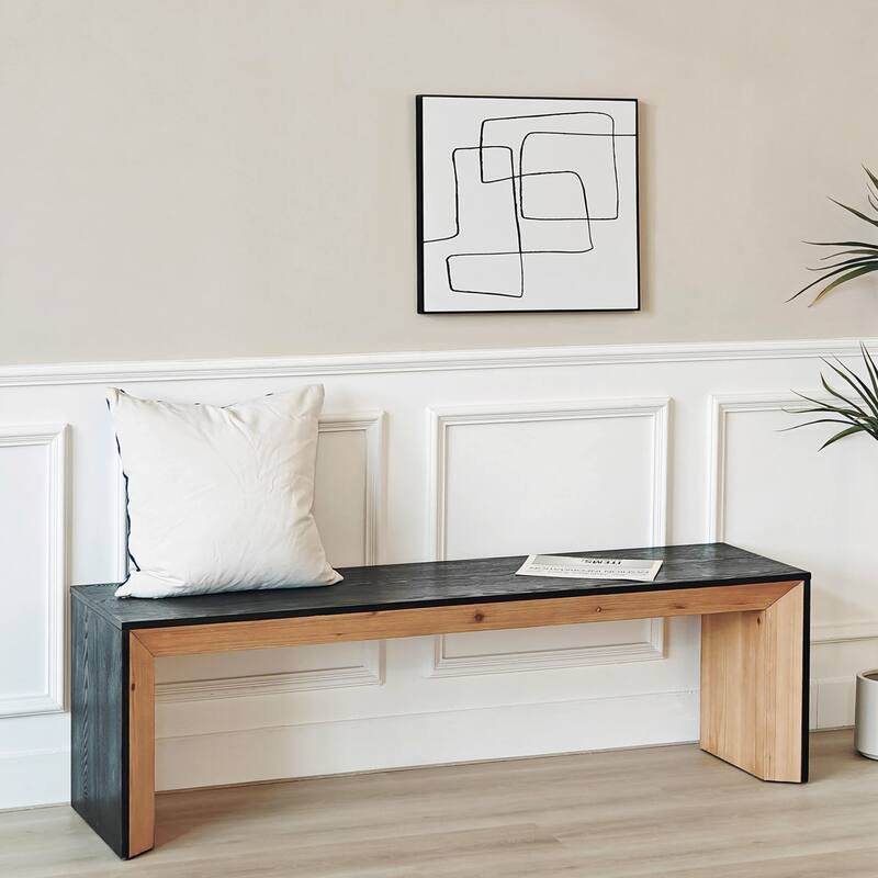 59in Modern Wood Bench - Rustic & Contemporary Design
