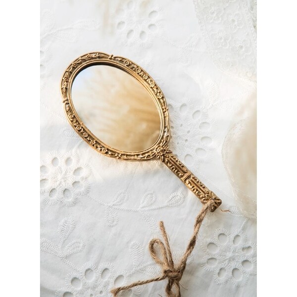 Vintage French Handheld Mirror - Ornate Style for Classic Charm